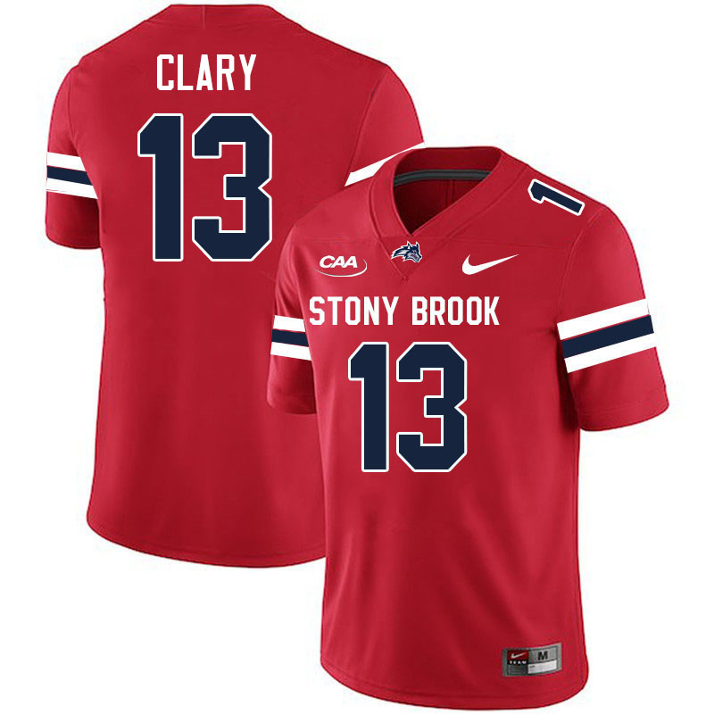 Stony Brook Seawolves #13 Dyshier Clary College Football Jerseys,Uniforms-Red